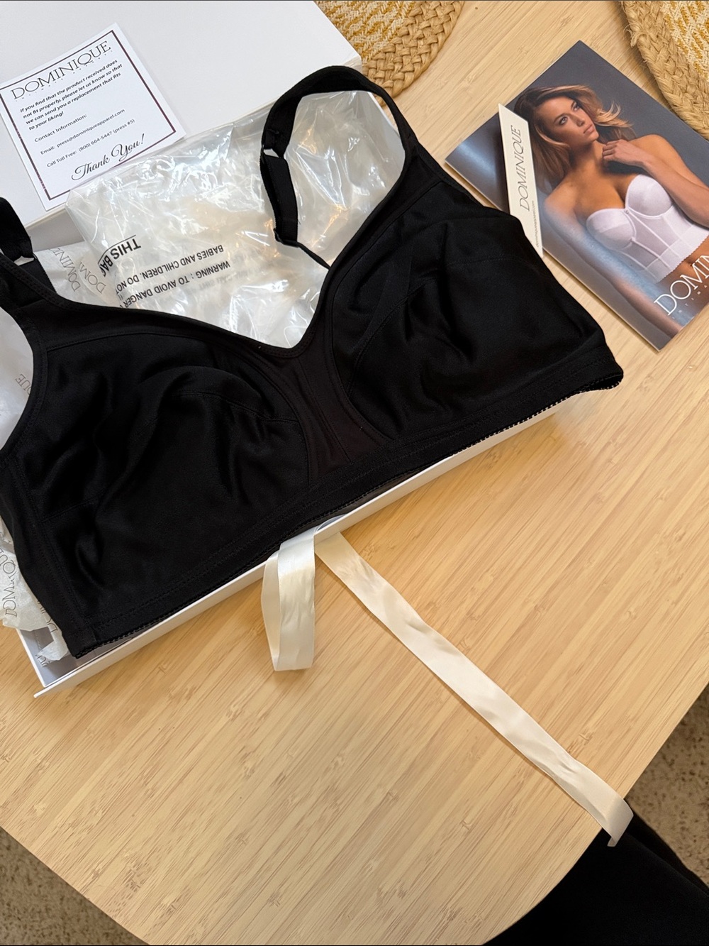 Dominique Black Wireless Comfort Bra with Smooth Cups